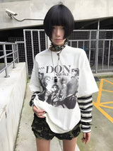 Litlookz Studio Grunge Don't Smoke Layered Top, view 2