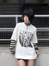 Litlookz Studio Grunge Don't Smoke Layered Top, view 3