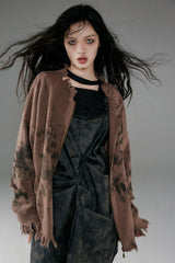 Litlookz Studio Grunge Extra Distressed Zip-Up Cardigan, view 2