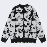 Litlookz Studio Grunge Face Pullover Sweater, view 4