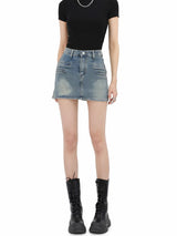 Litlookz Studio Grunge Fake Pocket Denim Mini Skirt, view 2