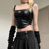 Litlookz Studio Grunge Faux Leather Crop Corset Top, view 2