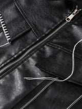 Litlookz Studio Grunge Faux Leather Jacket, view 5