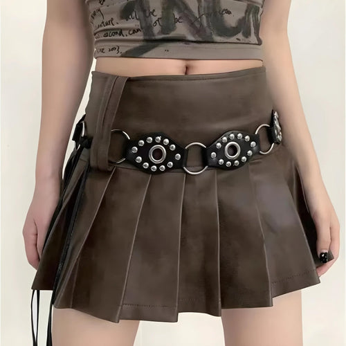 Litlookz Studio Grunge Faux Leather Lace Up Belt