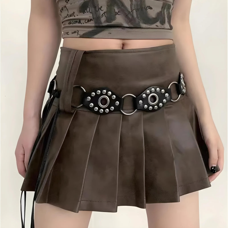 Litlookz Studio Grunge Faux Leather Lace Up Belt