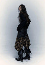 Litlookz Studio Grunge Faux Leather Plaid Midi Skirt, view 2