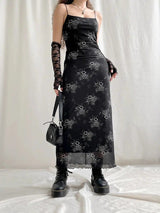 Litlookz Studio Grunge Floral Mesh Midi Dress, view 3