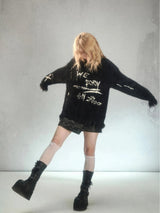 Litlookz Studio Grunge Fluffy Knitted Sweater, view 6