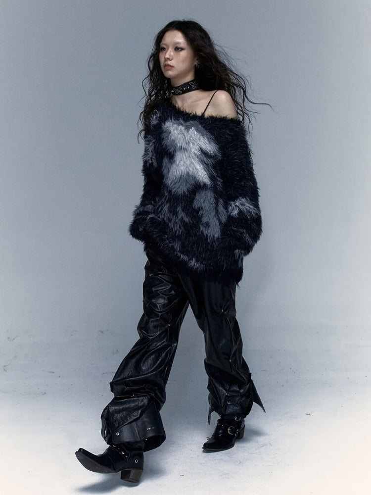 Litlookz Studio Grunge Fuzzy Sweater