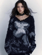 Litlookz Studio Grunge Fuzzy Sweater, view 4