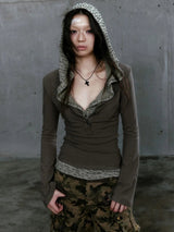 Litlookz Studio Grunge Hooded Top, view 2
