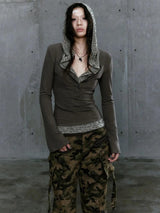 Litlookz Studio Grunge Hooded Top, view 3