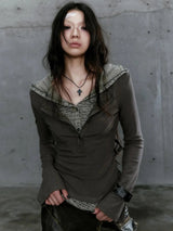 Litlookz Studio Grunge Hooded Top, view 4