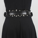 Litlookz Studio Grunge Lock Faux Leather Chain Belt, view 3