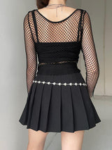Litlookz Studio Grunge Long Sleeve Fishnet Top, view 3