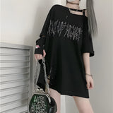 Litlookz Studio Grunge Make Up Heart Long Tee, view 4