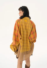 Litlookz Studio Grunge Multi Pattern Plaid Shirt, view 2