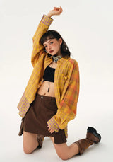Litlookz Studio Grunge Multi Pattern Plaid Shirt, view 3