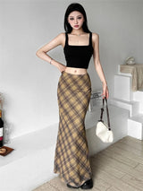 Litlookz Studio Grunge Plaid Maxi Skirt, view 2