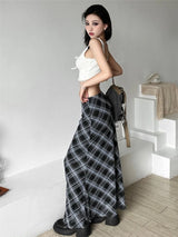 Litlookz Studio Grunge Plaid Maxi Skirt, view 3