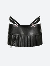 Litlookz Studio Grunge Pleated Zipper Slit Micro Mini Skirt, view 5