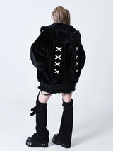 Litlookz Studio Grunge Rabbit Ear Plush Jacket, view 3