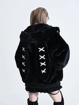 Litlookz Studio Grunge Rabbit Ear Plush Jacket, view 4