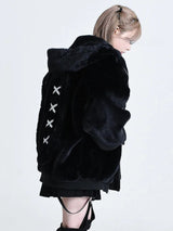 Litlookz Studio Grunge Rabbit Ear Plush Jacket, view 5