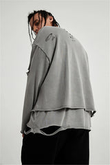Litlookz Studio Grunge Ripped Layered Sweatshirt, view 2