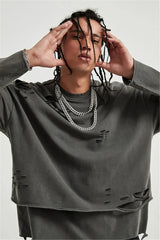 Litlookz Studio Grunge Ripped Layered Sweatshirt, view 5