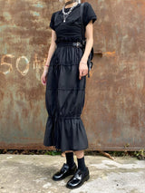 Litlookz Studio Grunge Ruched Midi Skirt, view 2