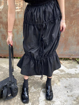 Litlookz Studio Grunge Ruched Midi Skirt, view 3