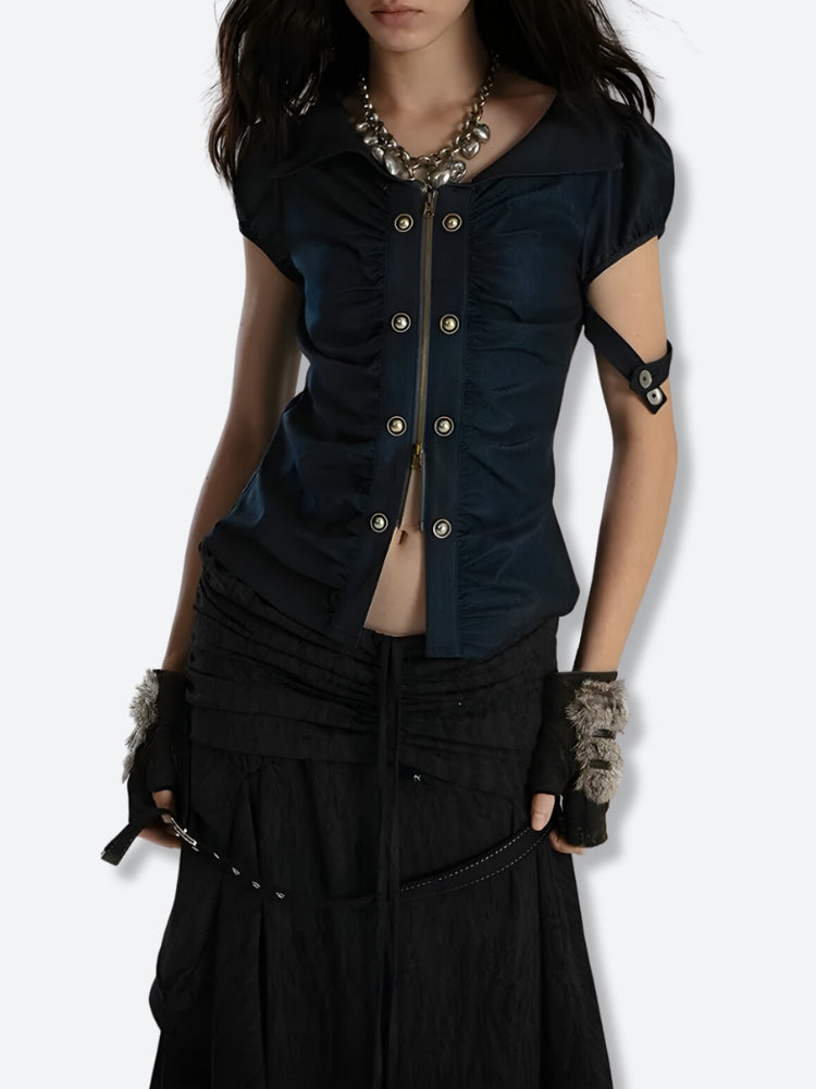 Litlookz Studio Grunge Ruched Top