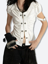 Litlookz Studio Grunge Ruched Top, view 4