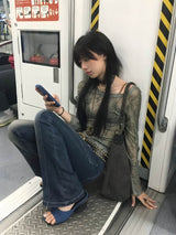Litlookz Studio Grunge Sheer Mesh Top, view 2
