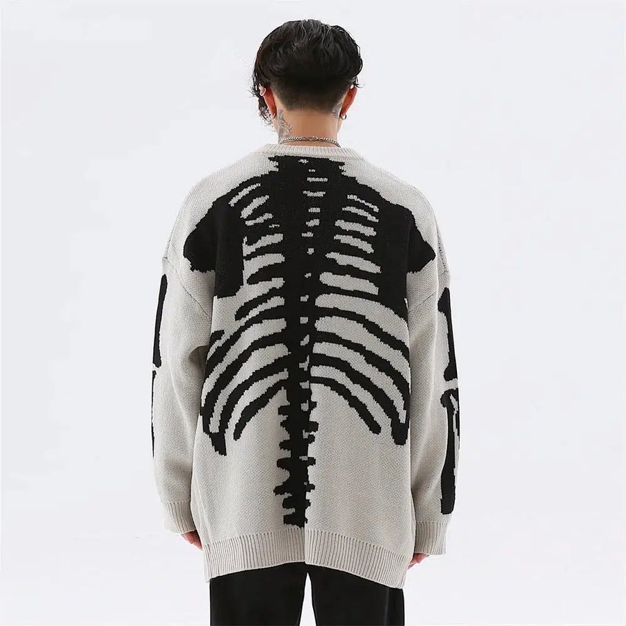 Litlookz Studio Grunge Skeleton Knitted Sweater