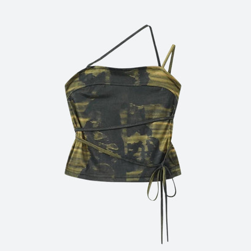 Litlookz Studio Grunge Snake Lace Up Top
