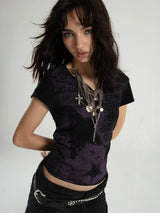 Litlookz Studio Grunge Star Printed Top, view 3