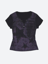 Litlookz Studio Grunge Star Printed Top, view 4