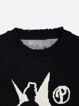 Litlookz Studio Grunge Starboy Distressed Knitted Sweater, view 3