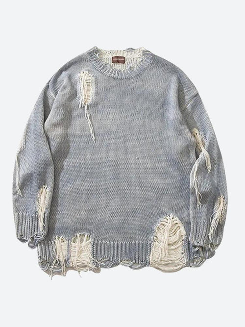 Litlookz Studio Grunge Tasseled Distressed Sweater