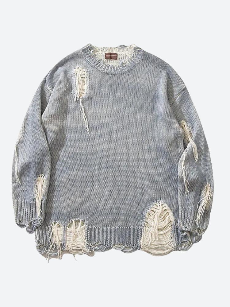 Litlookz Studio Grunge Tasseled Distressed Sweater