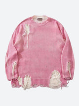 Litlookz Studio Grunge Tasseled Distressed Sweater, view 3
