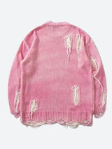 Litlookz Studio Grunge Tasseled Distressed Sweater, view 4