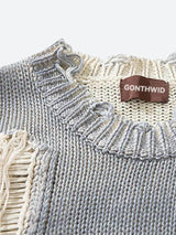 Litlookz Studio Grunge Tasseled Distressed Sweater, view 5