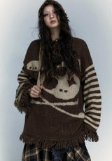 Litlookz Studio Grunge Tasseled Hooded Sweater, view 2