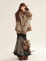 Litlookz Studio Grunge Tasseled Patch Maxi Skirt, view 3