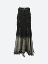 Litlookz Studio Grunge Tasseled Patch Maxi Skirt, view 4