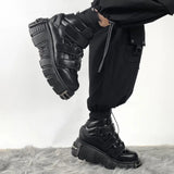 Litlookz Studio Grunge Velcro Strap Platform Boots, view 3