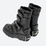 Litlookz Studio Grunge Velcro Straps Chunky Platform Boots, view 2